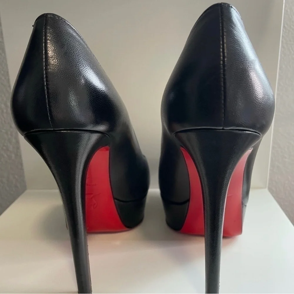 Christian Louboutin Bianca 120mm platform pumps Napa black leather. EU 37
